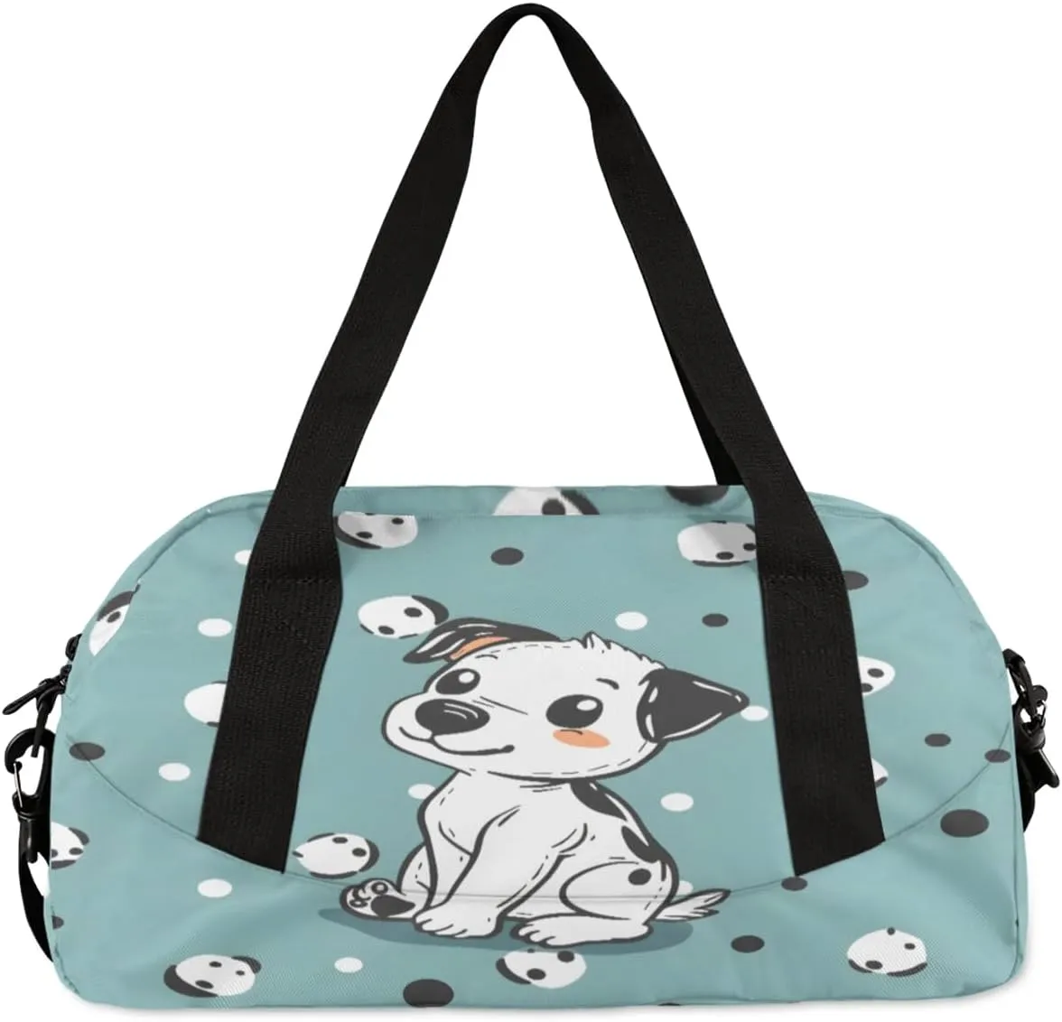 Sport Duffel Bag Adorable Dog Kids Gym Bag Weekender Overnight Bags for Boys Girls Teens Carry On Workout Travel Bag