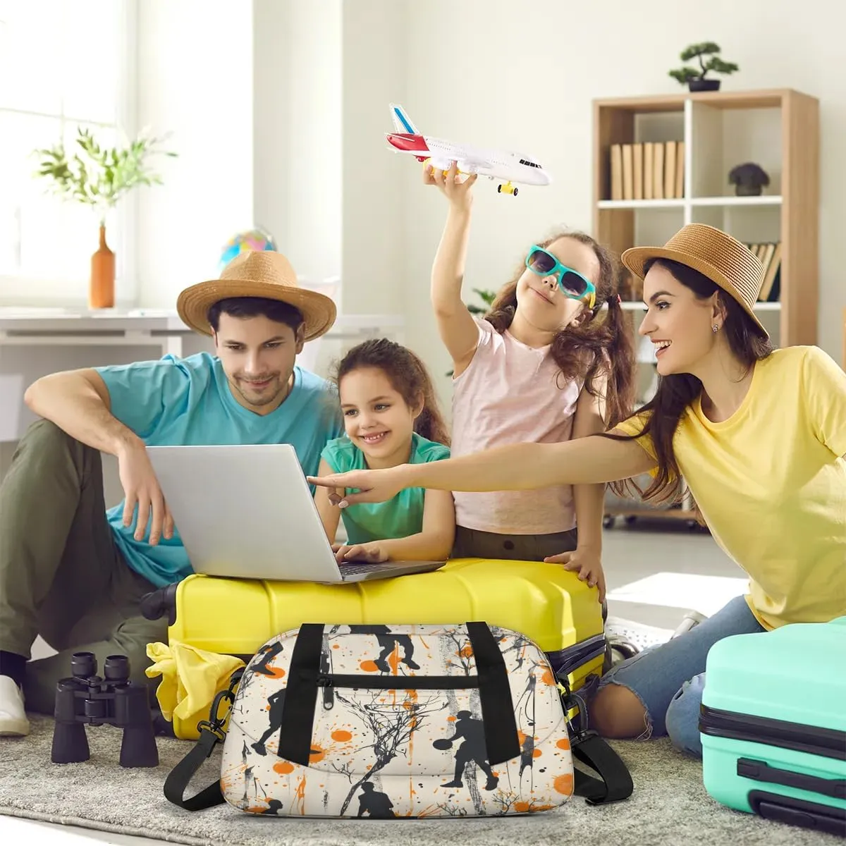 Sport Duffel Bag Basketball Themed Kids Gym Bag Weekender Overnight Bags for Boys Girls Teens Carry On Workout Travel Bag