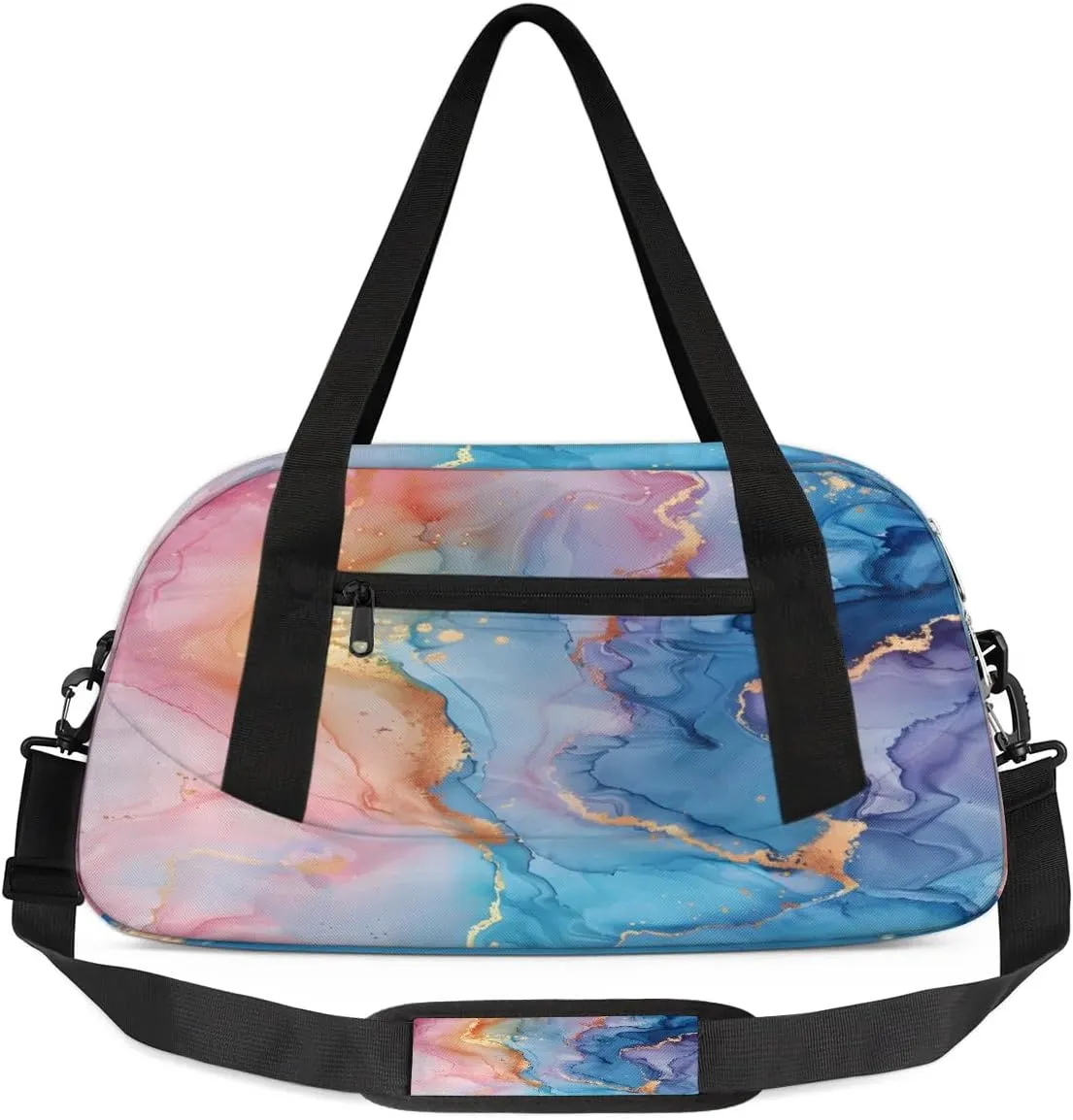 Sport Duffel Bag Beautiful Marble Design Kids Gym Bag Weekender Overnight Bags for Boys Girls Teens Carry On Workout Travel Bag