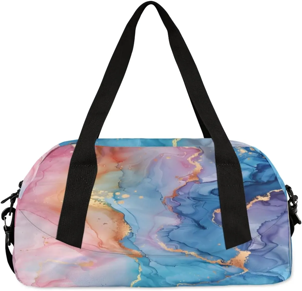 Sport Duffel Bag Beautiful Marble Design Kids Gym Bag Weekender Overnight Bags for Boys Girls Teens Carry On Workout Travel Bag