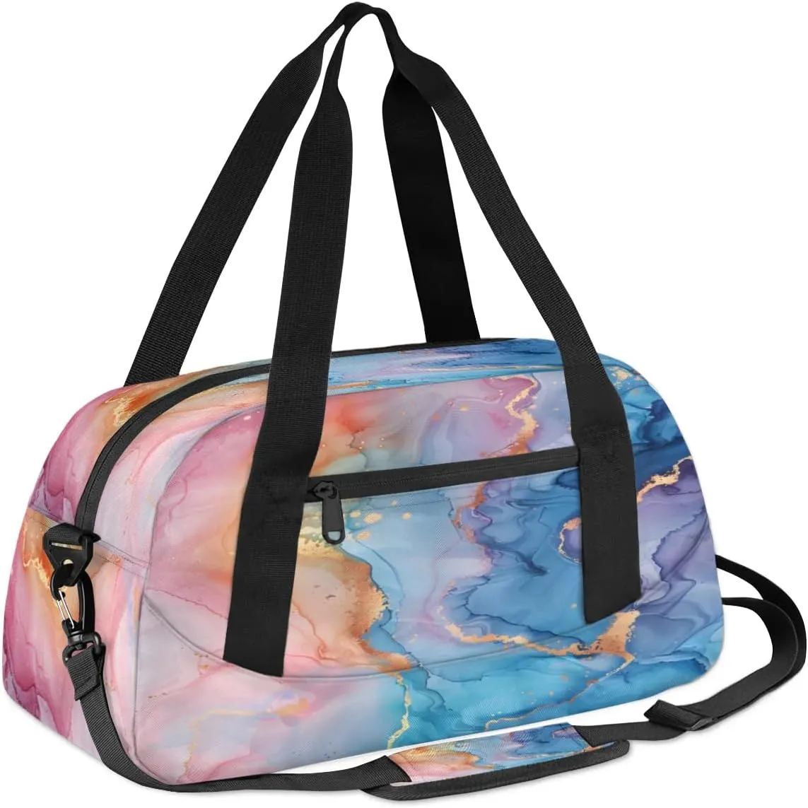 Sport Duffel Bag Beautiful Marble Design Kids Gym Bag Weekender Overnight Bags for Boys Girls Teens Carry On Workout Travel Bag
