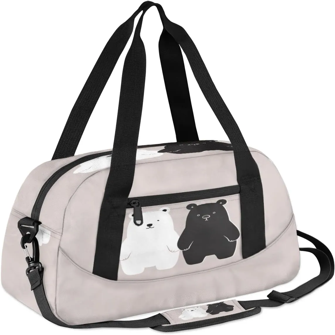 Sport Duffel Bag Cartoon Bear Print Kids Gym Bag Weekender Overnight Bags for Boys Girls Teens Carry On Workout Travel Bag