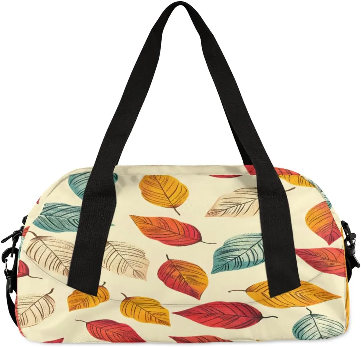 Sport Duffel Bag Cartoon Leaves Kids Gym Bag Weekender Overnight Bags for Boys Girls Teens Carry On Workout Travel Bag