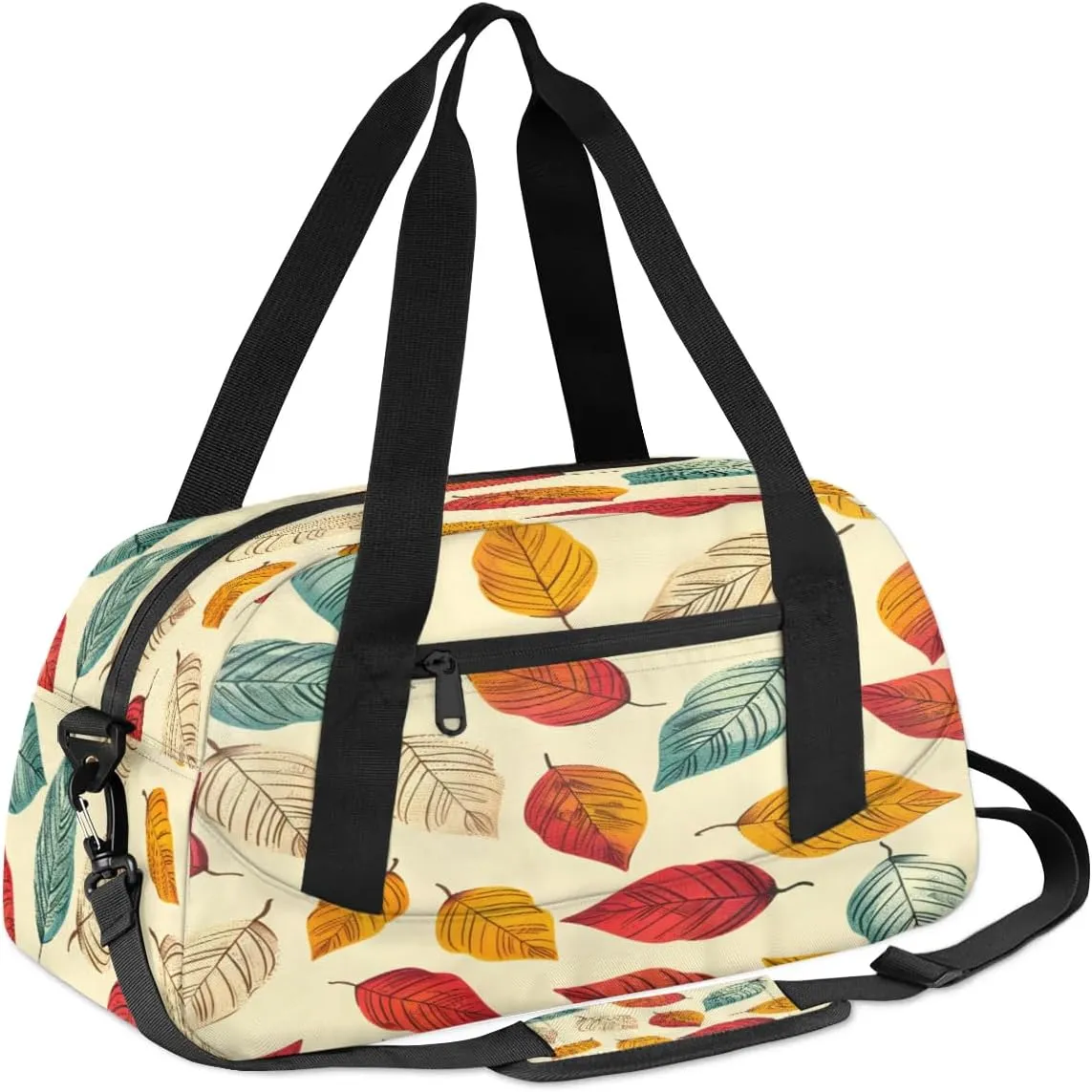 Sport Duffel Bag Cartoon Leaves Kids Gym Bag Weekender Overnight Bags for Boys Girls Teens Carry On Workout Travel Bag