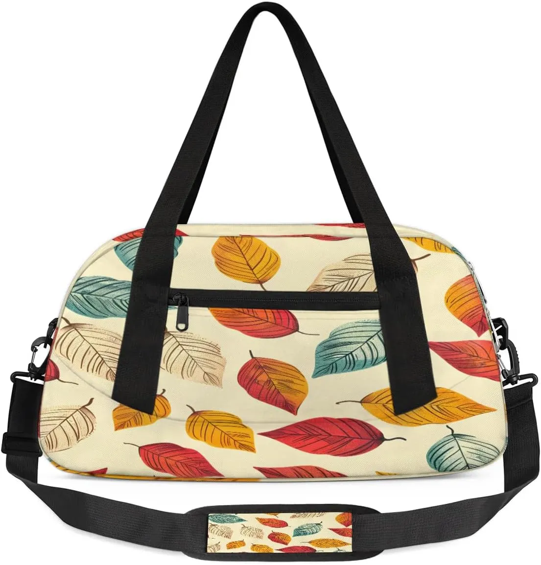 Sport Duffel Bag Cartoon Leaves Kids Gym Bag Weekender Overnight Bags for Boys Girls Teens Carry On Workout Travel Bag