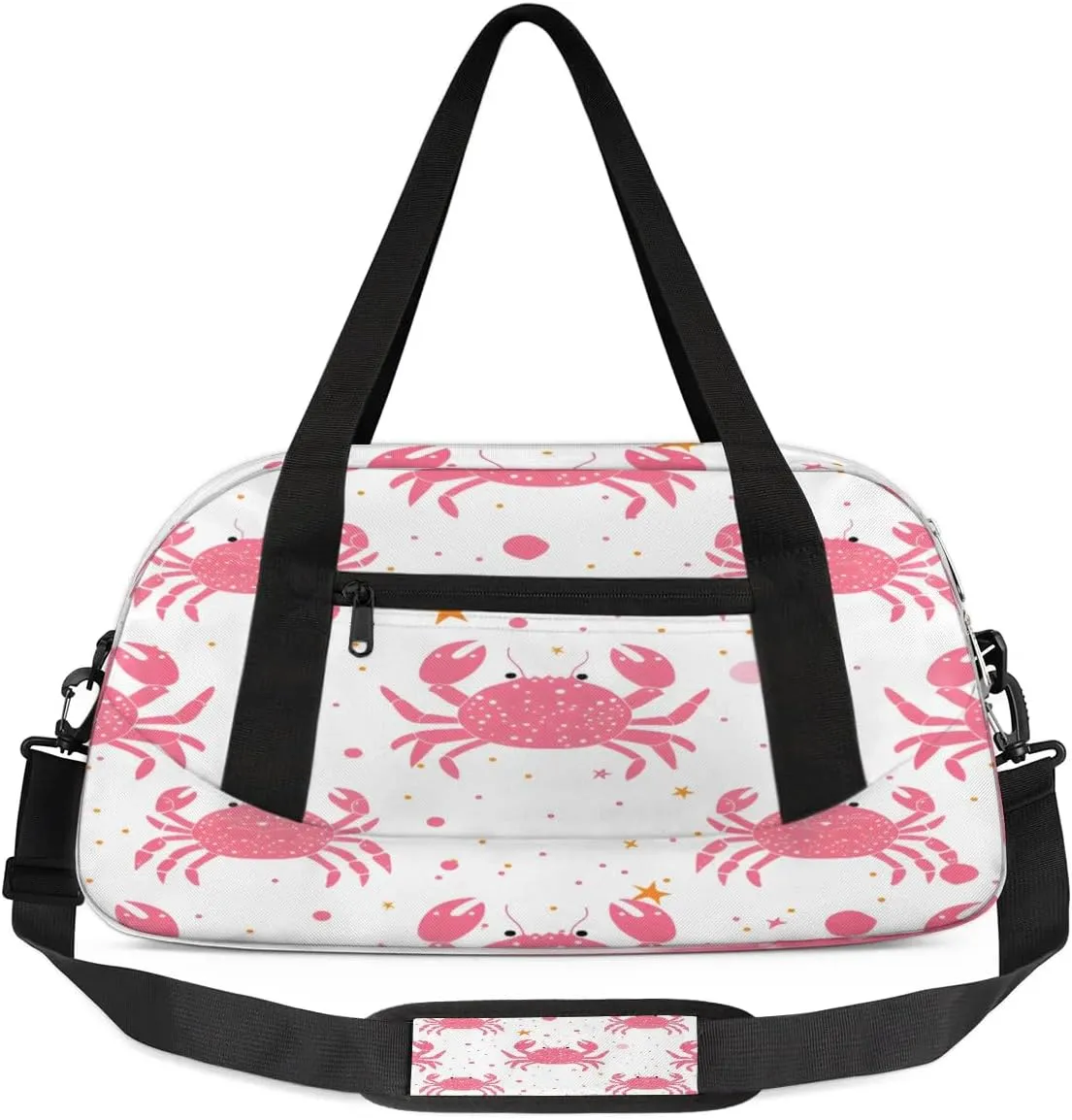 Sport Duffel Bag Crab Print Kids Gym Bag Weekender Overnight Bags for Boys Girls Teens Carry On Workout Travel Bag