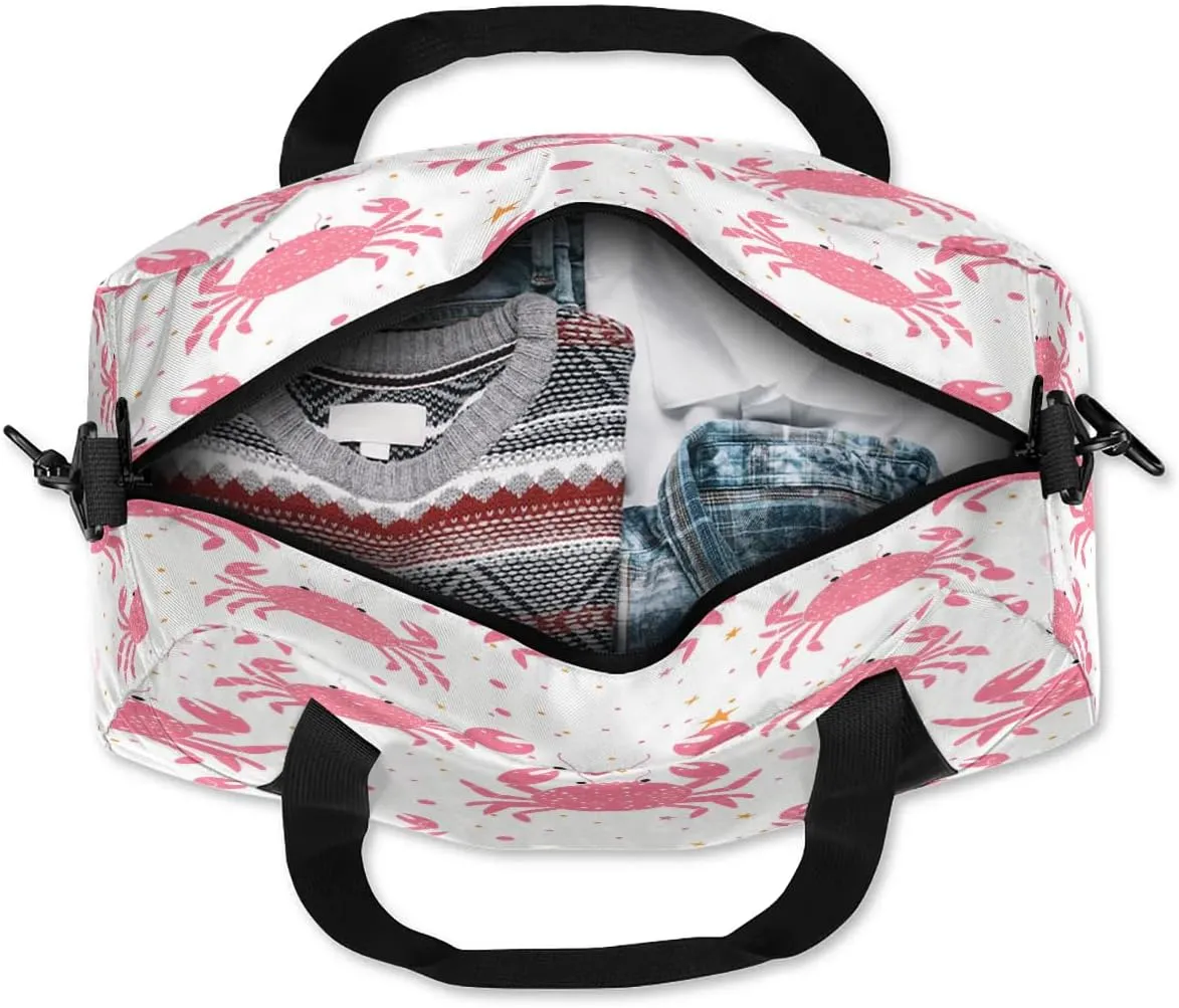 Sport Duffel Bag Crab Print Kids Gym Bag Weekender Overnight Bags for Boys Girls Teens Carry On Workout Travel Bag