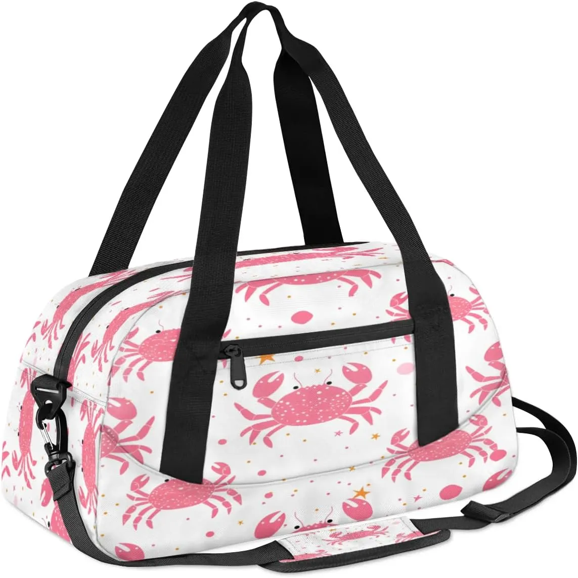 Sport Duffel Bag Crab Print Kids Gym Bag Weekender Overnight Bags for Boys Girls Teens Carry On Workout Travel Bag