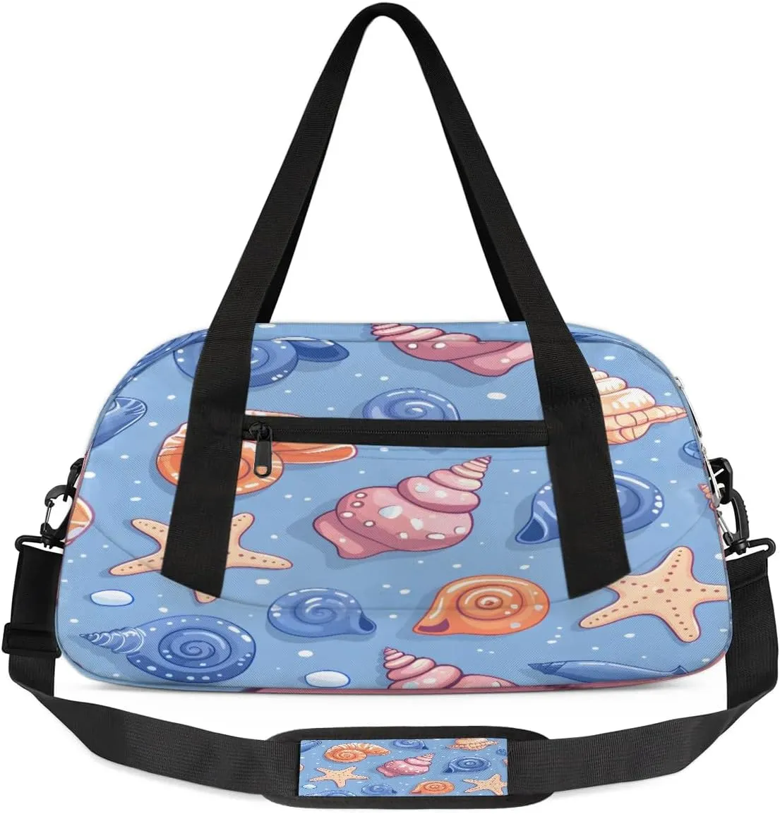 Sport Duffel Bag Cute Starfish Conch Kids Gym Bag Weekender Overnight Bags for Boys Girls Teens Carry On Workout Travel Bag