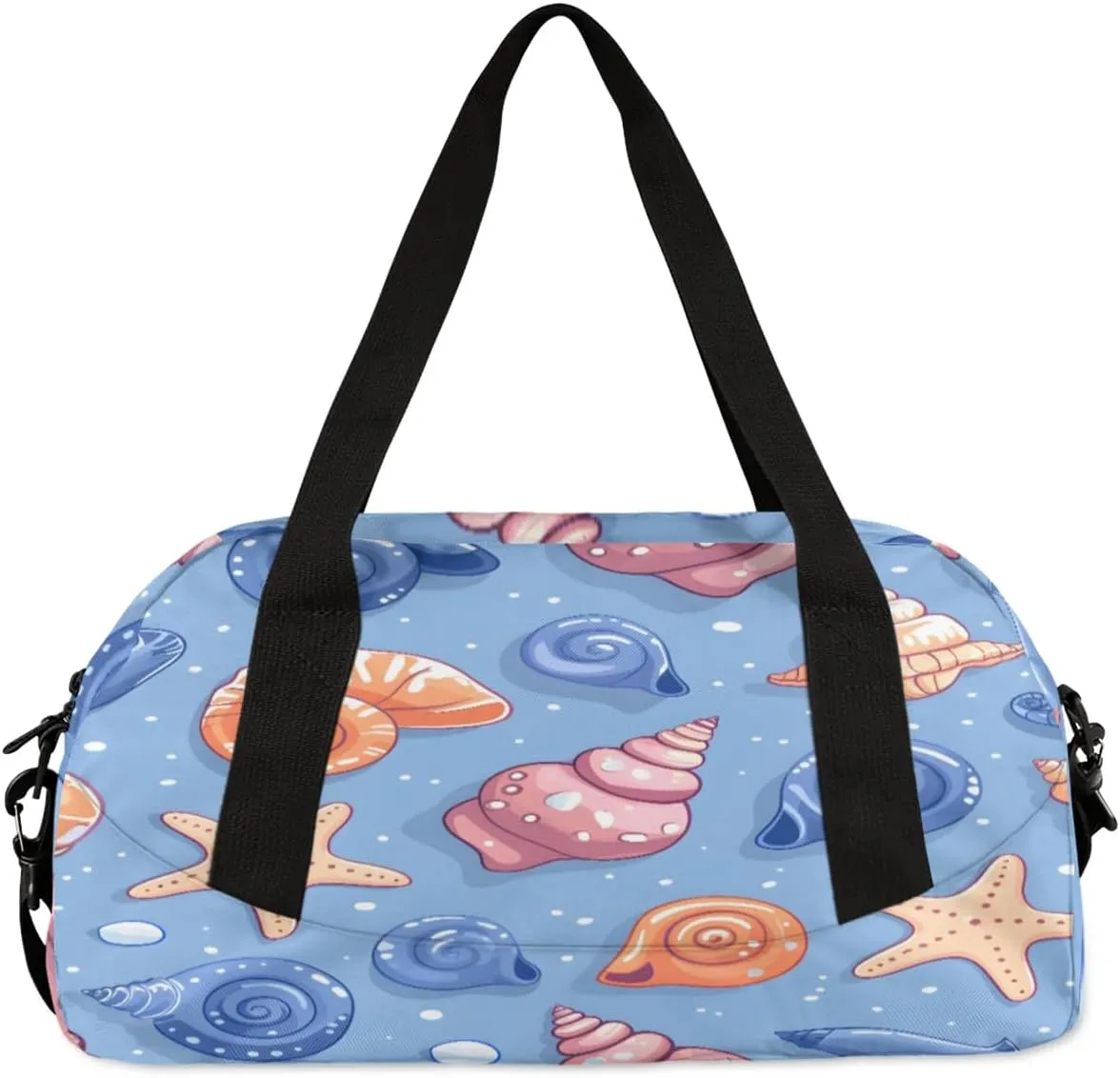 Sport Duffel Bag Cute Starfish Conch Kids Gym Bag Weekender Overnight Bags for Boys Girls Teens Carry On Workout Travel Bag