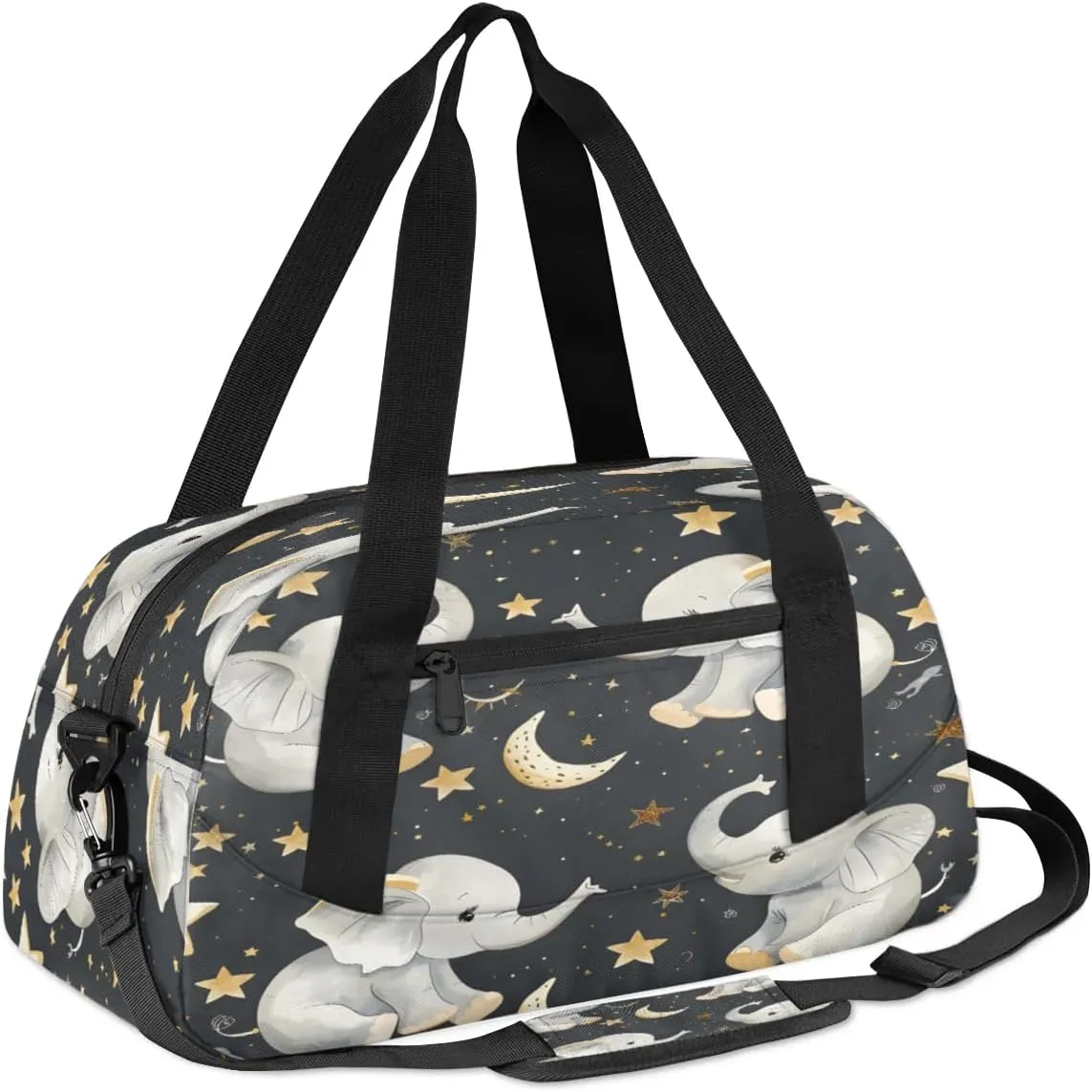 Sport Duffel Bag Elephant Star Moon Kids Gym Bag Weekender Overnight Bags for Boys Girls Teens Carry On Workout Travel Bag