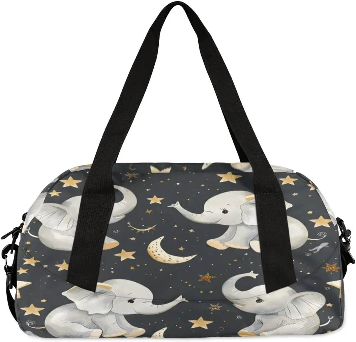 Sport Duffel Bag Elephant Star Moon Kids Gym Bag Weekender Overnight Bags for Boys Girls Teens Carry On Workout Travel Bag