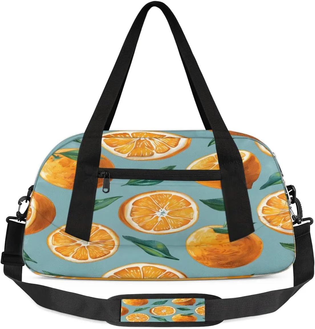 Sport Duffel Bag Fruit Orange Kids Gym Bag Weekender Overnight Bags for Boys Girls Teens Carry On Workout Travel Bag