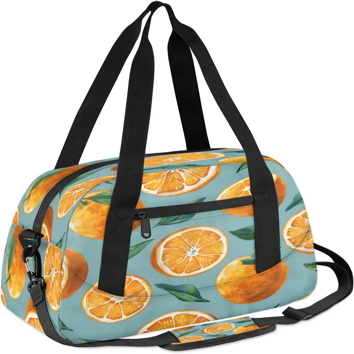 Sport Duffel Bag Fruit Orange Kids Gym Bag Weekender Overnight Bags for Boys Girls Teens Carry On Workout Travel Bag