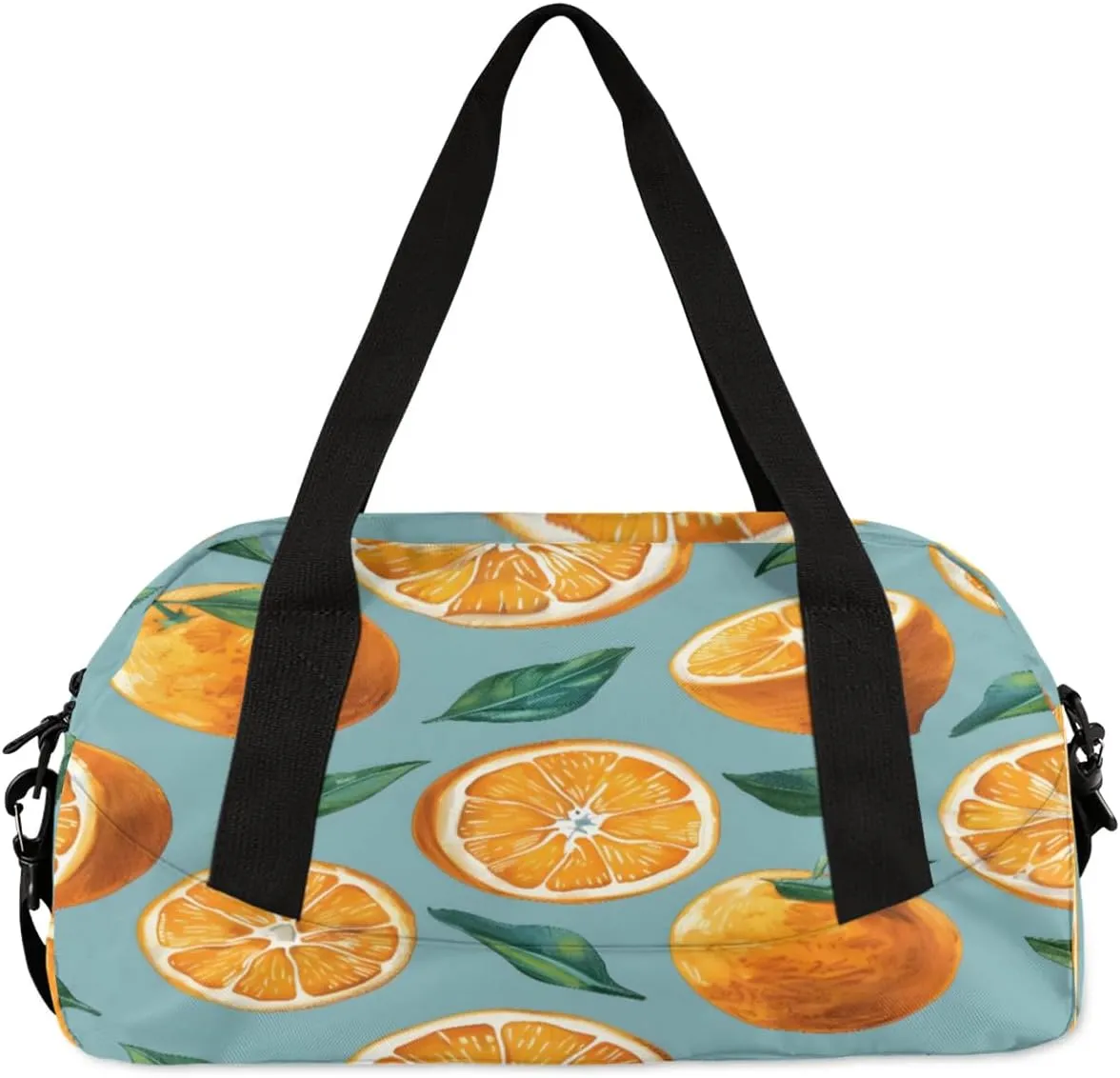 Sport Duffel Bag Fruit Orange Kids Gym Bag Weekender Overnight Bags for Boys Girls Teens Carry On Workout Travel Bag