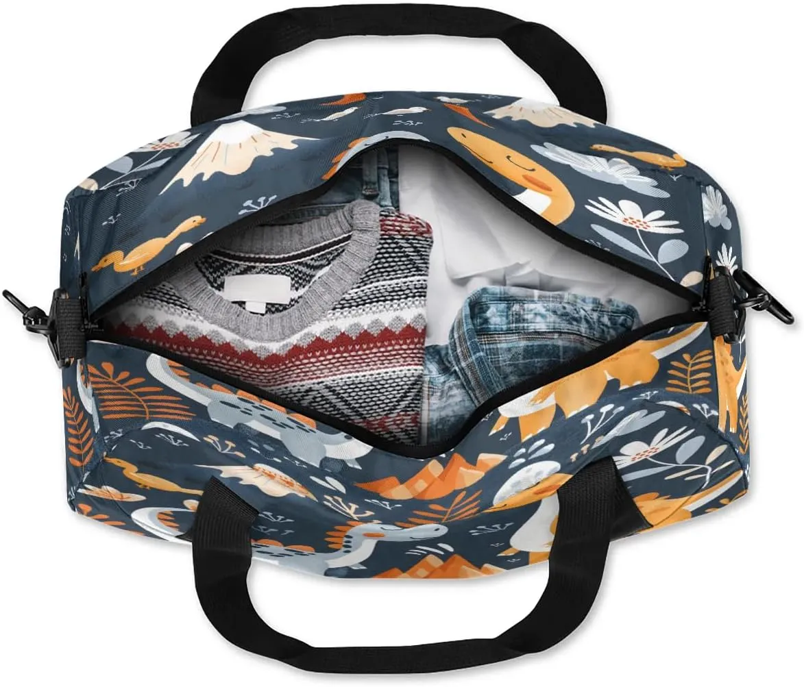 Sport Duffel Bag Funny Dinosaur Kids Gym Bag Weekender Overnight Bags for Boys Girls Teens Carry On Workout Travel Bag