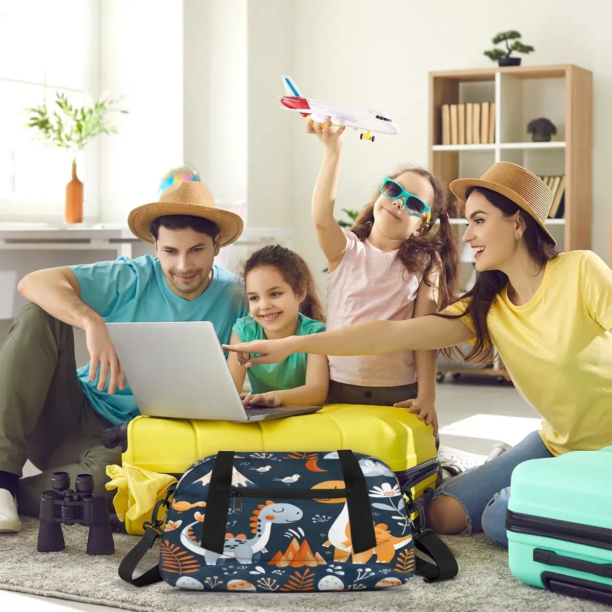 Sport Duffel Bag Funny Dinosaur Kids Gym Bag Weekender Overnight Bags for Boys Girls Teens Carry On Workout Travel Bag