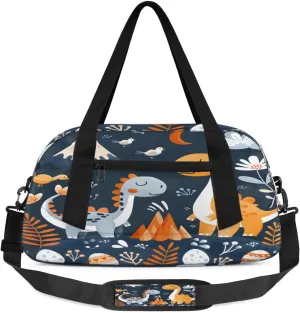 Sport Duffel Bag Funny Dinosaur Kids Gym Bag Weekender Overnight Bags for Boys Girls Teens Carry On Workout Travel Bag