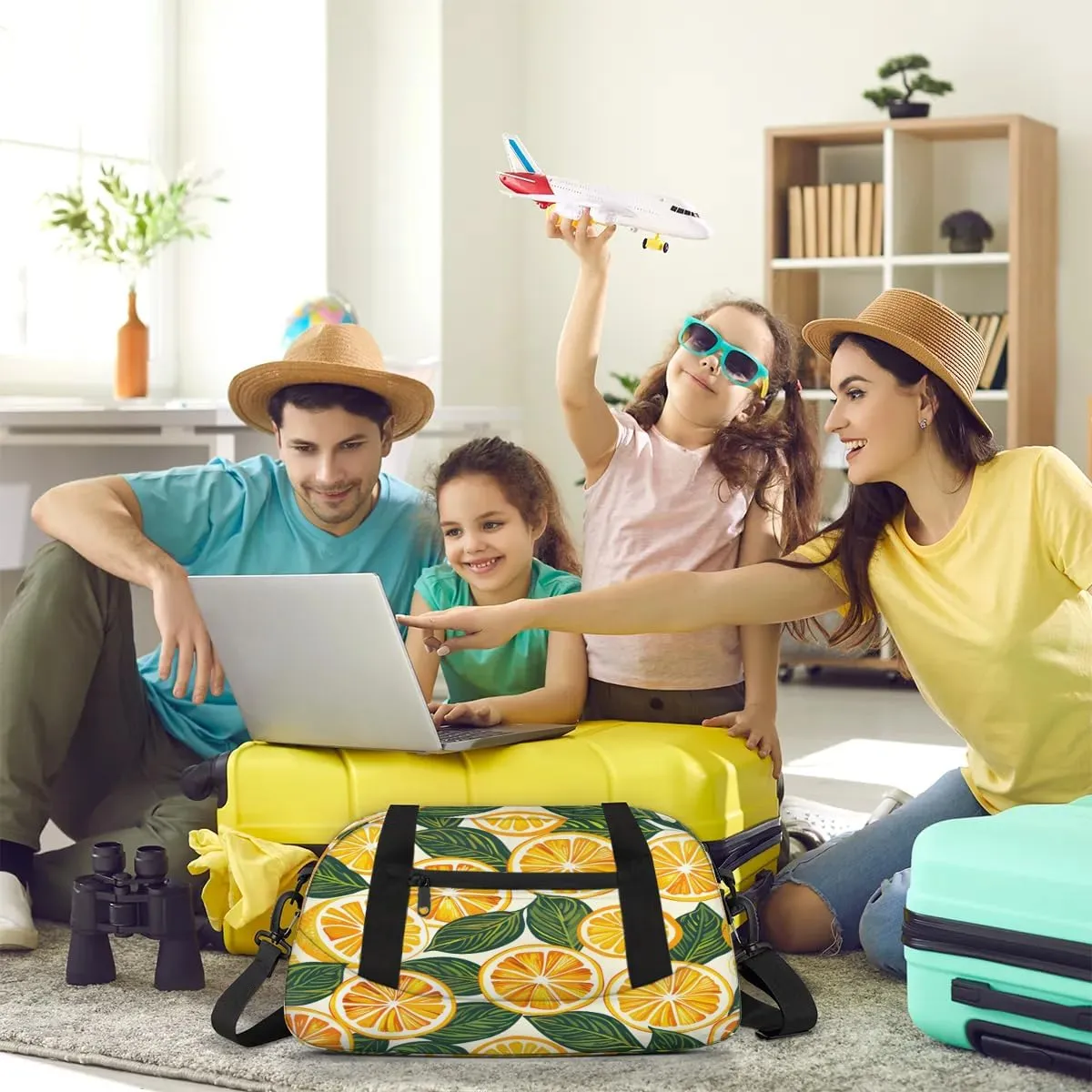 Sport Duffel Bag Oranges Slices Kids Gym Bag Weekender Overnight Bags for Boys Girls Teens Carry On Workout Travel Bag