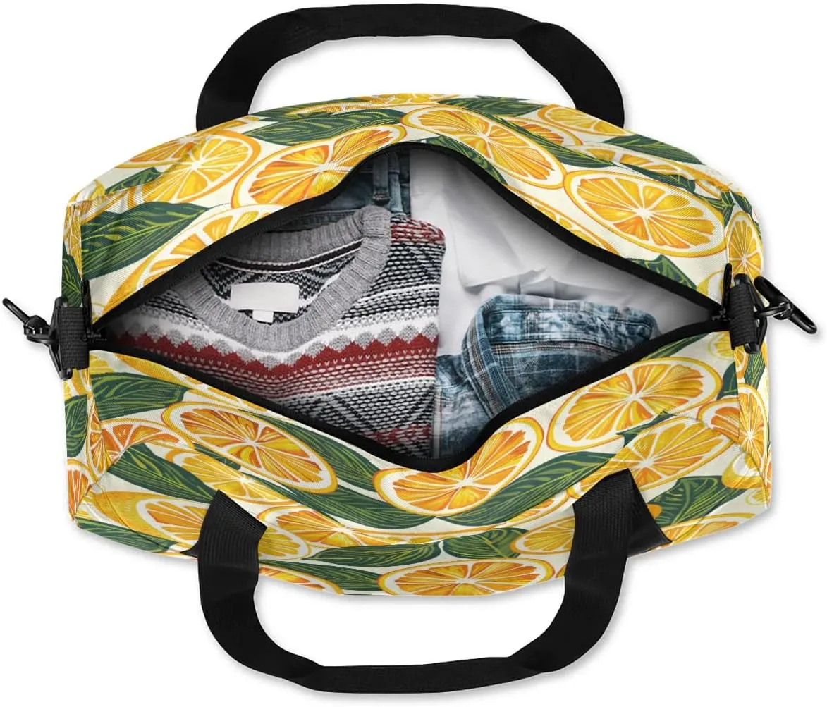 Sport Duffel Bag Oranges Slices Kids Gym Bag Weekender Overnight Bags for Boys Girls Teens Carry On Workout Travel Bag