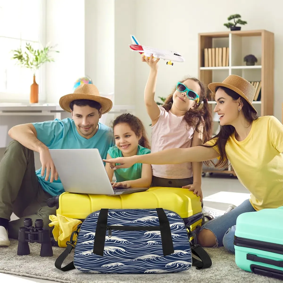 Sport Duffel Bag Seawater Print Kids Gym Bag Weekender Overnight Bags for Boys Girls Teens Carry On Workout Travel Bag