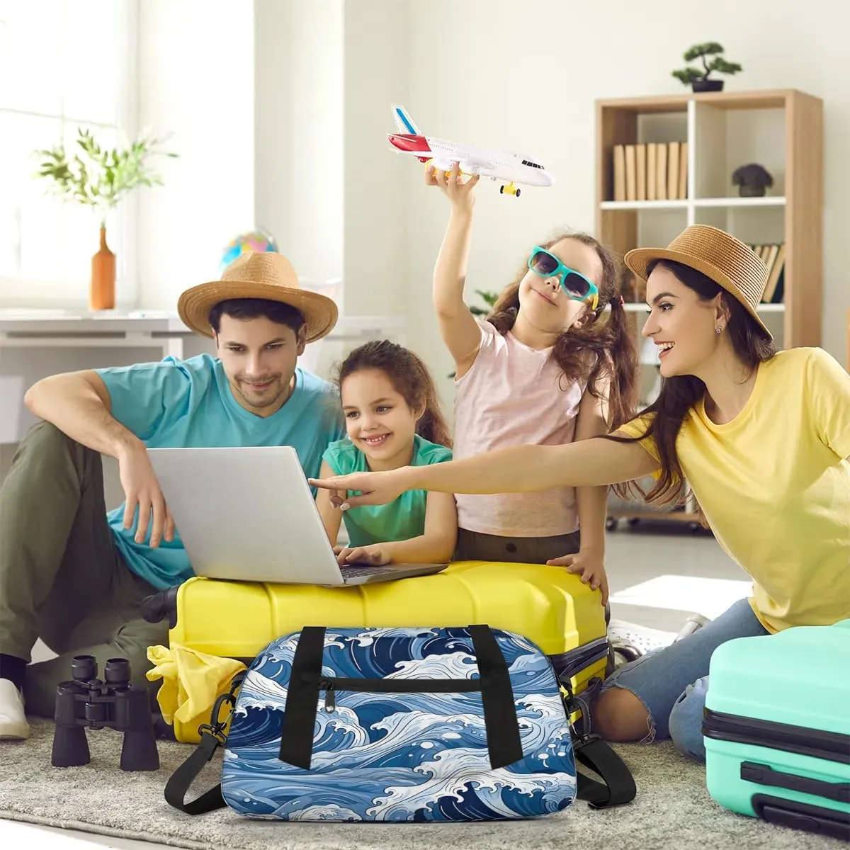 Sport Duffel Bag Seawater Theme Kids Gym Bag Weekender Overnight Bags for Boys Girls Teens Carry On Workout Travel Bag