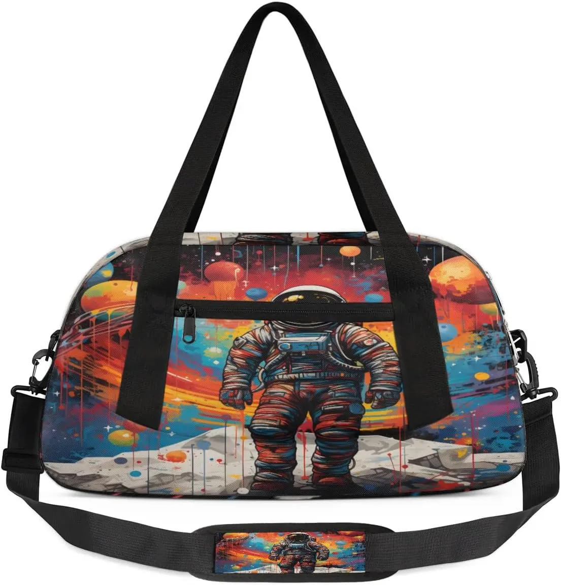 Sport Duffel Bag Watercolor Astronaut Kids Gym Bag Weekender Overnight Bags for Boys Girls Teens Carry On Workout Travel Bag