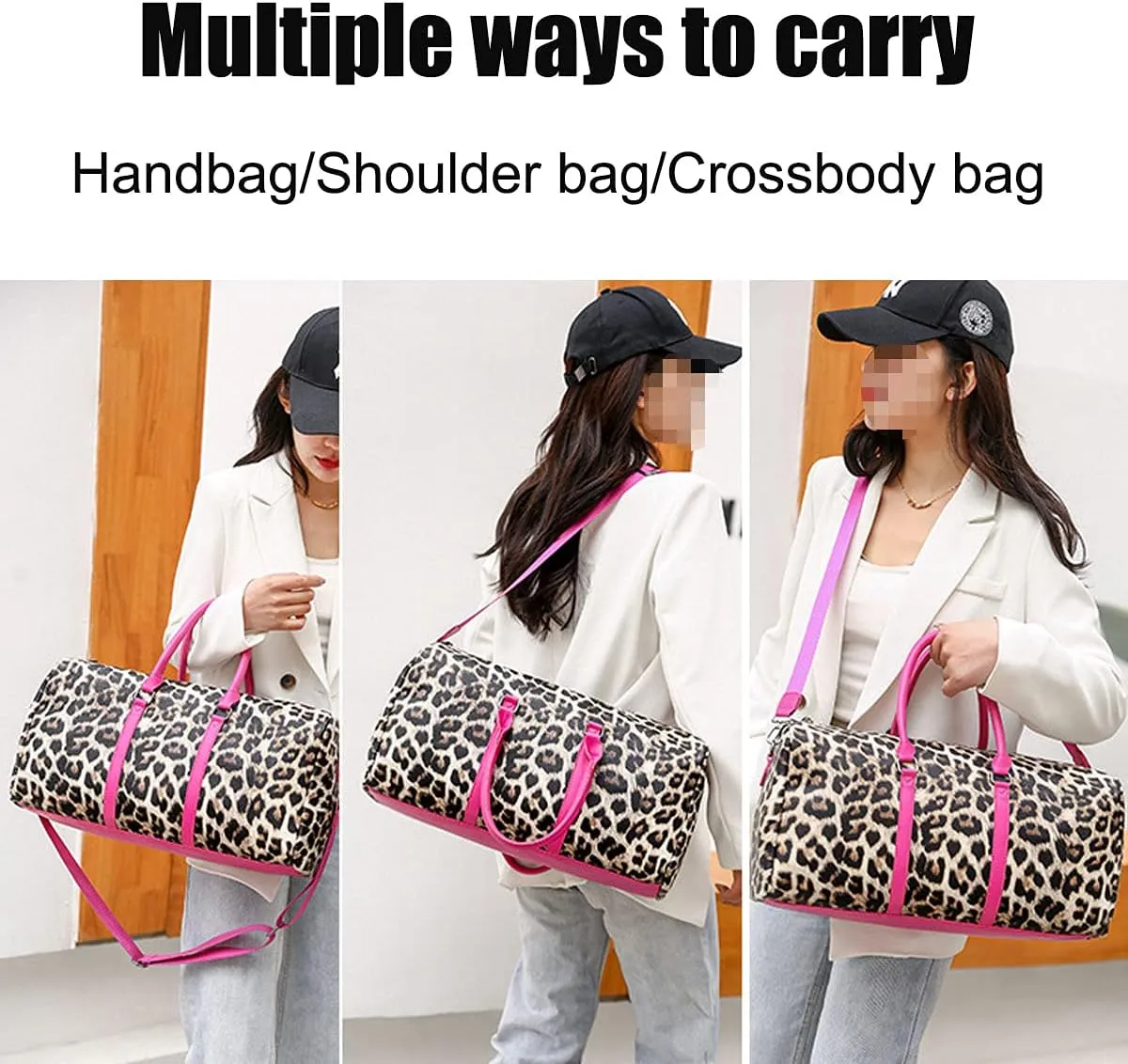 Sports Gym Bag Travel Bag Casual Duffel Bag for Men and Women Lightweight (Leopard)