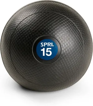 SPRI Dead Weight Slam Ball - Durable Sand-Filled No-Bounce Heavy Duty Ball for Tossing, Slamming, Core Strength Training, Endurance, and General Fitness - Easy to Read Weight Label