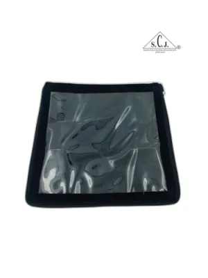 Square Black Velvet Large Necklace Set Zipper Folder