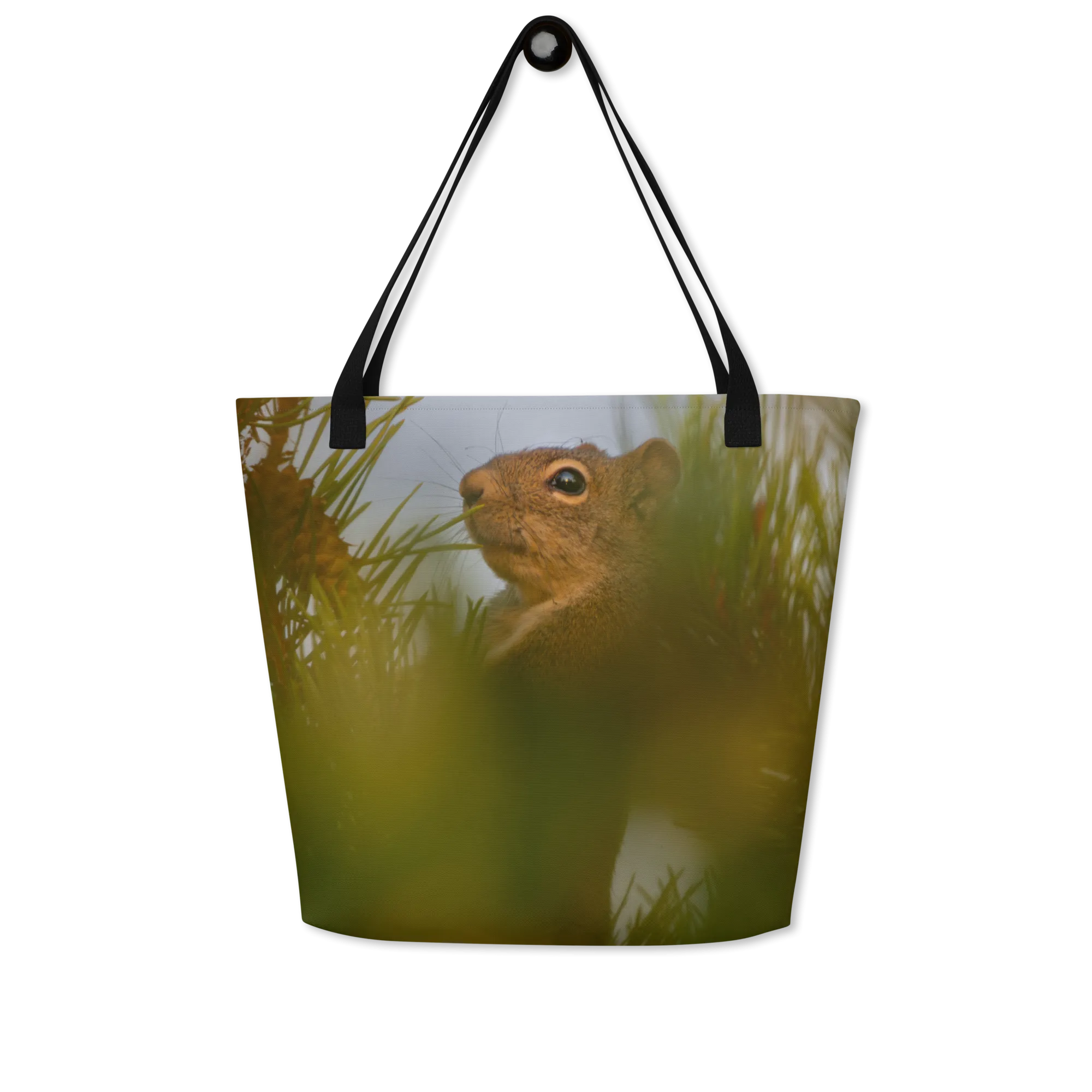Squirrel All-Over Print Large Tote Bag