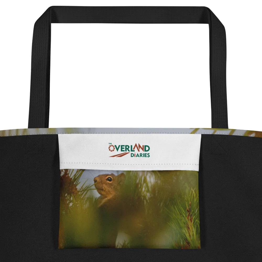 Squirrel All-Over Print Large Tote Bag