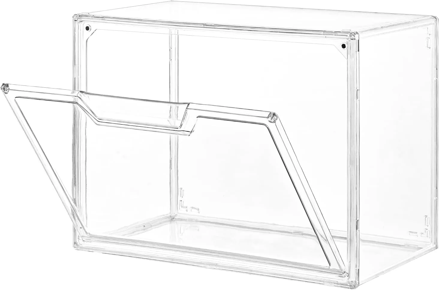 Stackable Storage Bins,Clear Acrylic Display Case, Acrylic Boxes with Lids, Stackable Storage for Handbags & Purse, Magnetic Lid Storage Bins for Home Organization-1 Pack