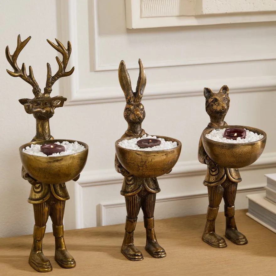 Standing Gold Fox Man Bowl Stand (Eloise)