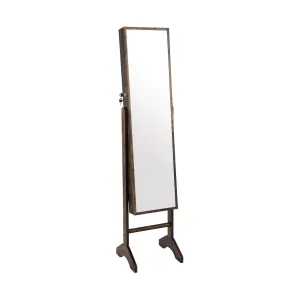 Standing Jewelry Cabinet Jewelry Armoire Cabinet with Full-Brown