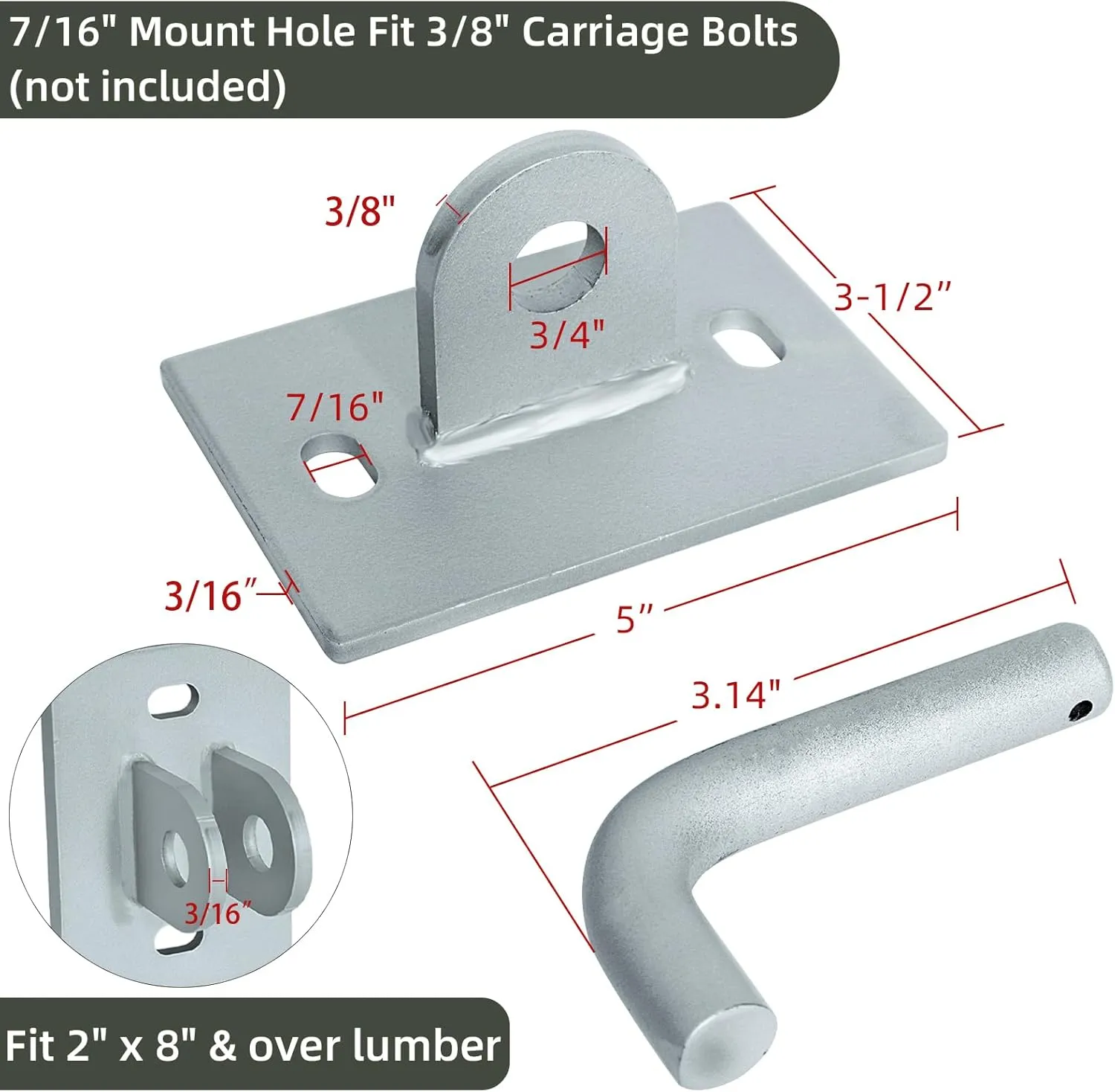Stationary Dock Connector Hinge Kit,Floating Dock Hinges Hardware Brackets,Heavy-Duty Boat Dock Hinges Kit, Male & Female T Style Corner Hinge Dock Parts Connect Ramp to Floating Dock
