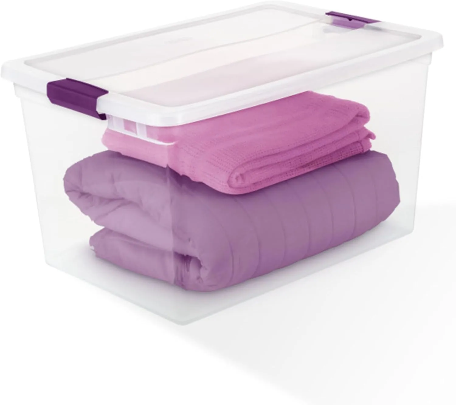 Sterilite 18-Pack Clearview Latch Box, Stackable Storage Organizer Bins for Home, 66 Quart