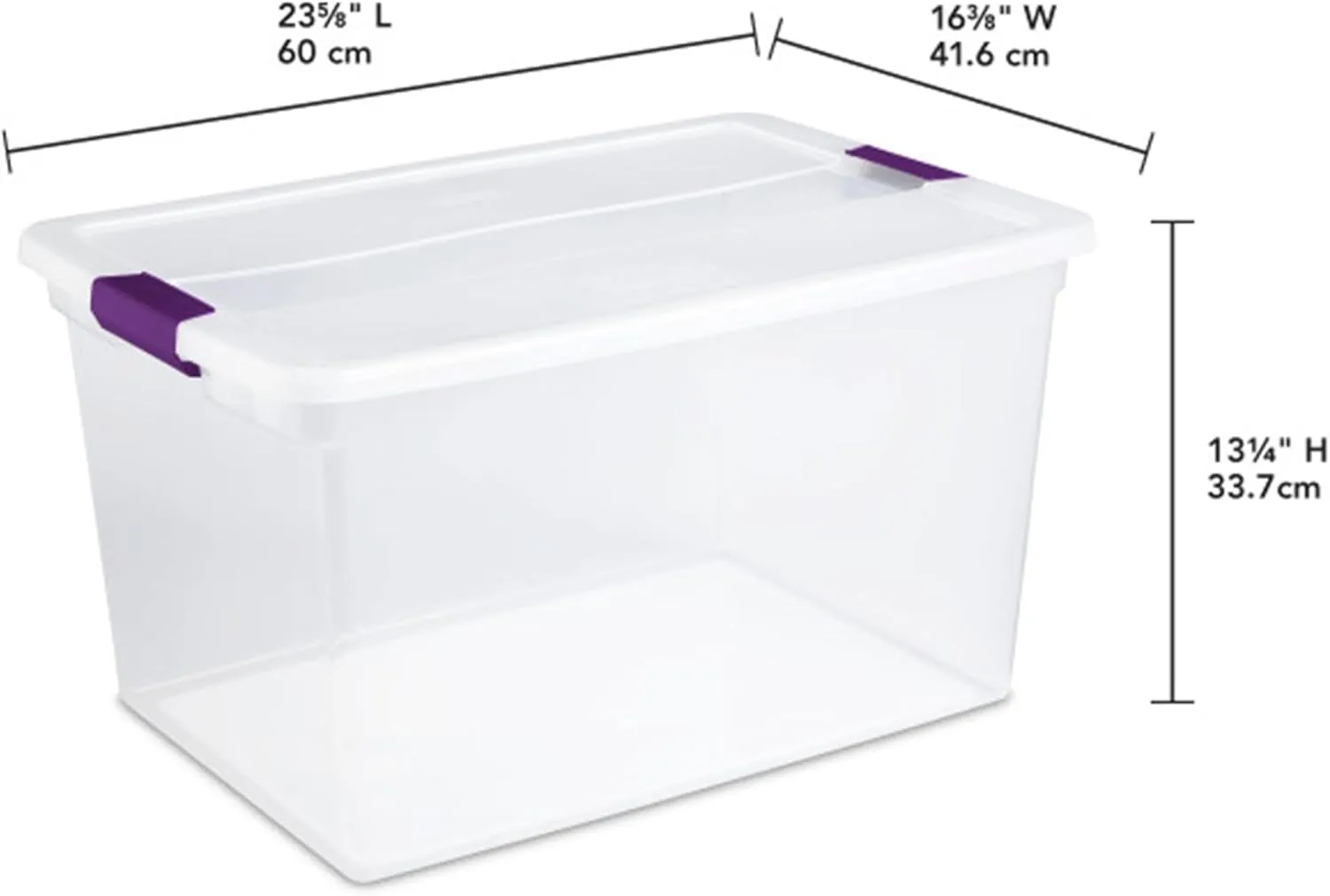 Sterilite 18-Pack Clearview Latch Box, Stackable Storage Organizer Bins for Home, 66 Quart