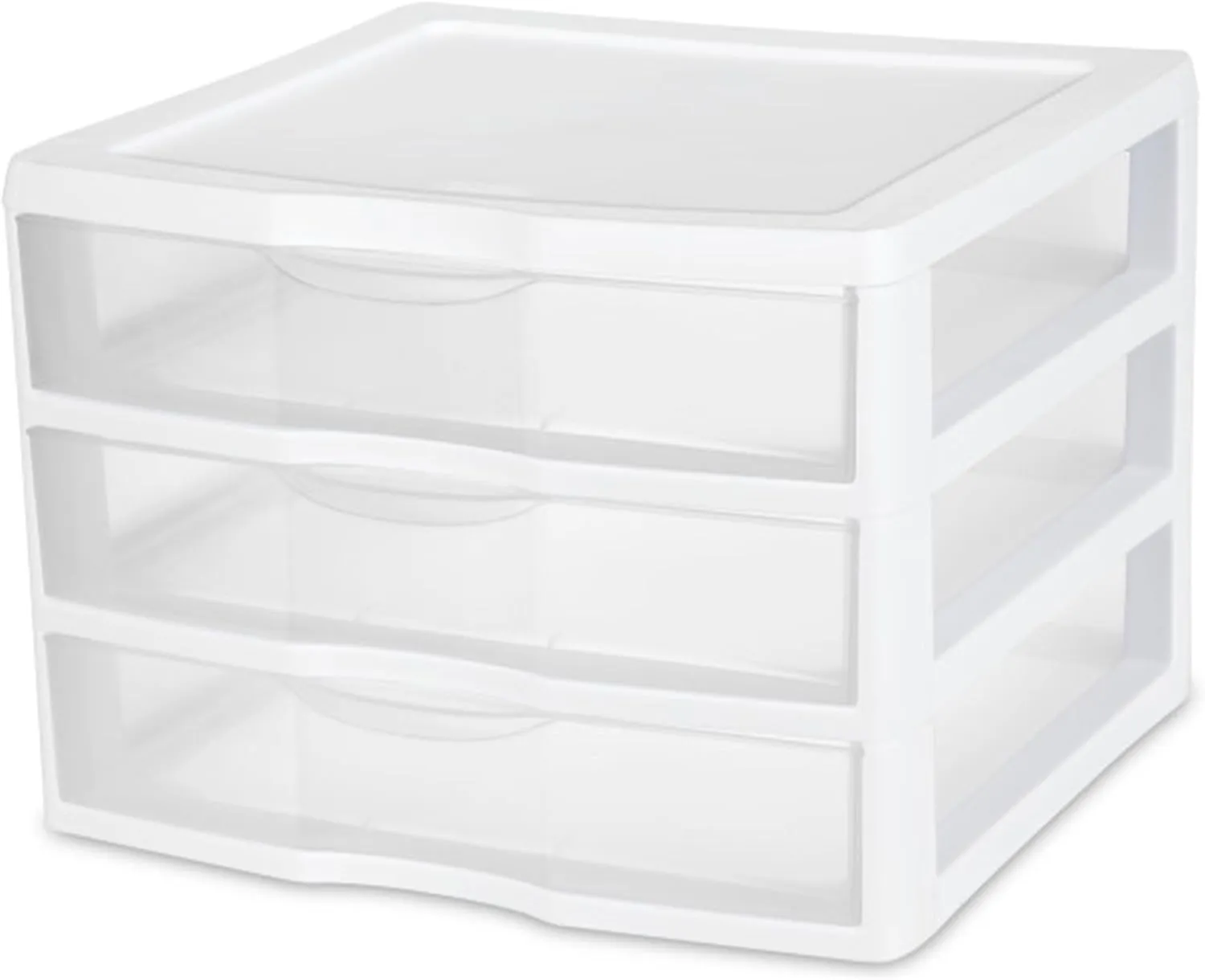 Sterilite 3-Pack 3 Drawer Plastic Storage, Stackable Dresser Organizer Drawers, White
