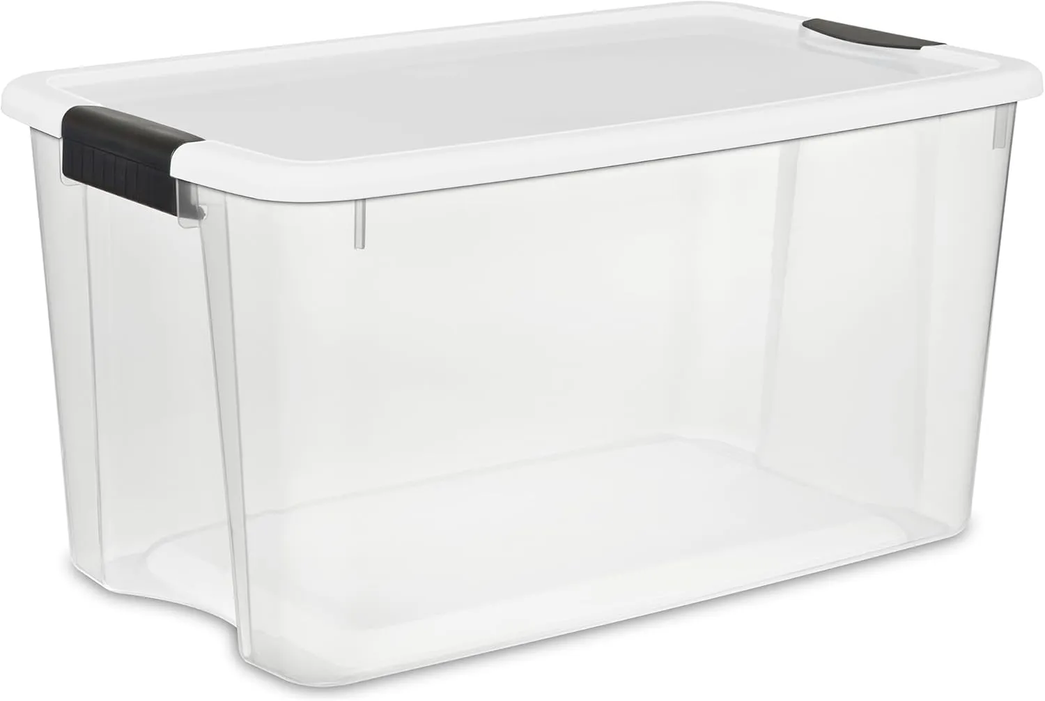 Sterilite 8-Pack Stackable Storage Bin with Lid, Clear Plastic Design, 70 Quart