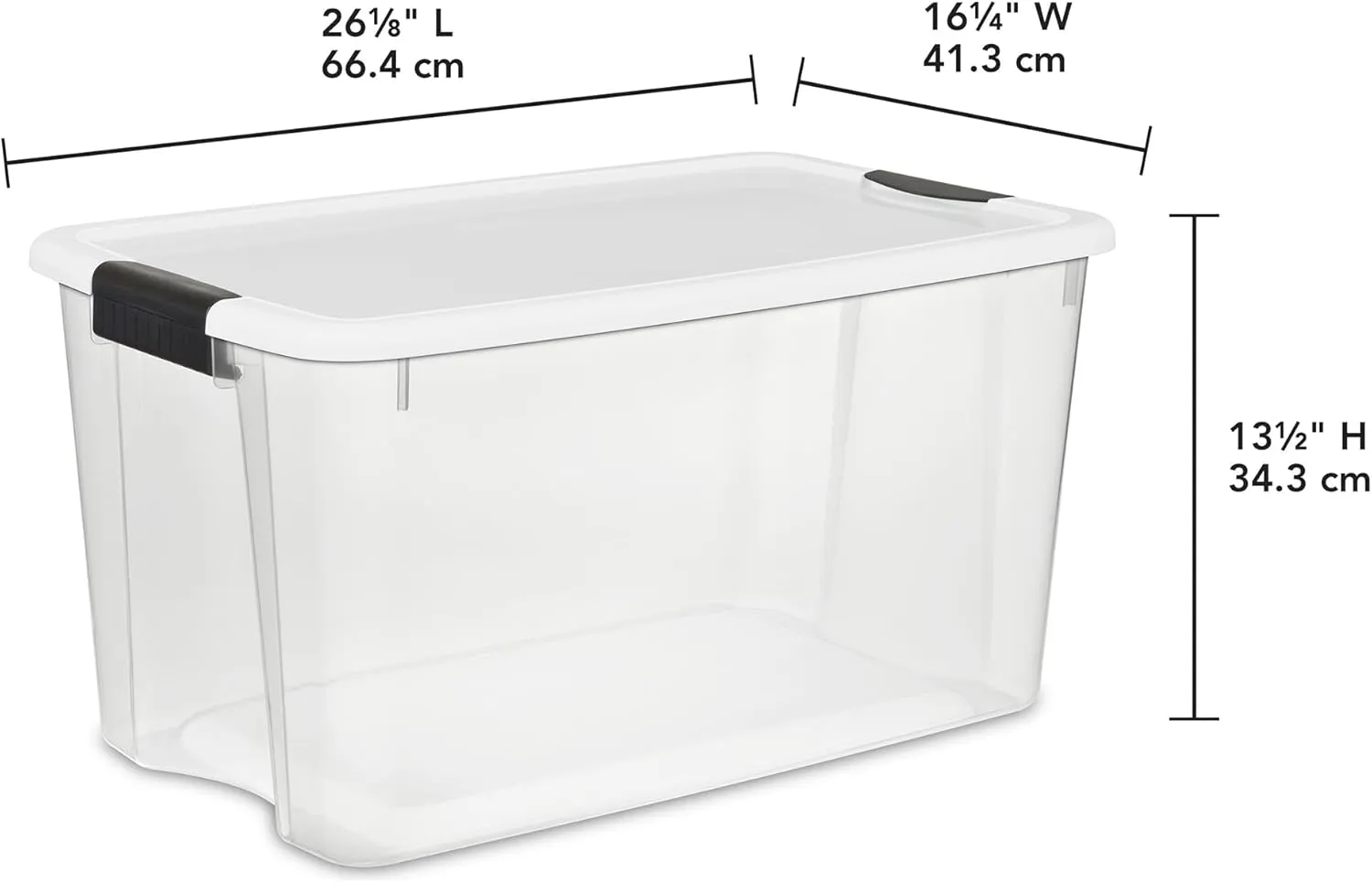 Sterilite 8-Pack Stackable Storage Bin with Lid, Clear Plastic Design, 70 Quart