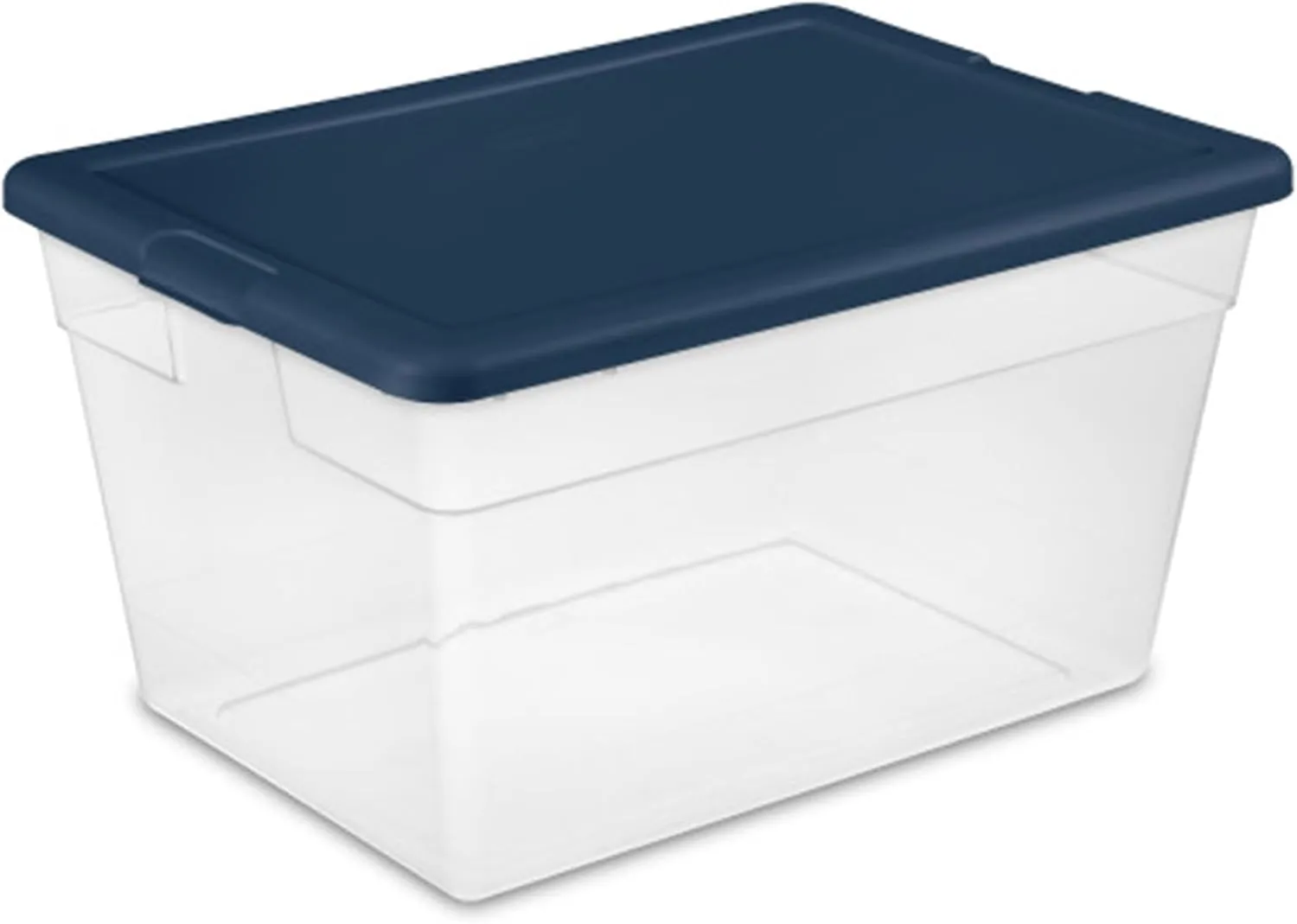 Sterilite 8 Pack Storage Boxes, Stackable Plastic Totes with Lids, Marine Blue, 56 Quart