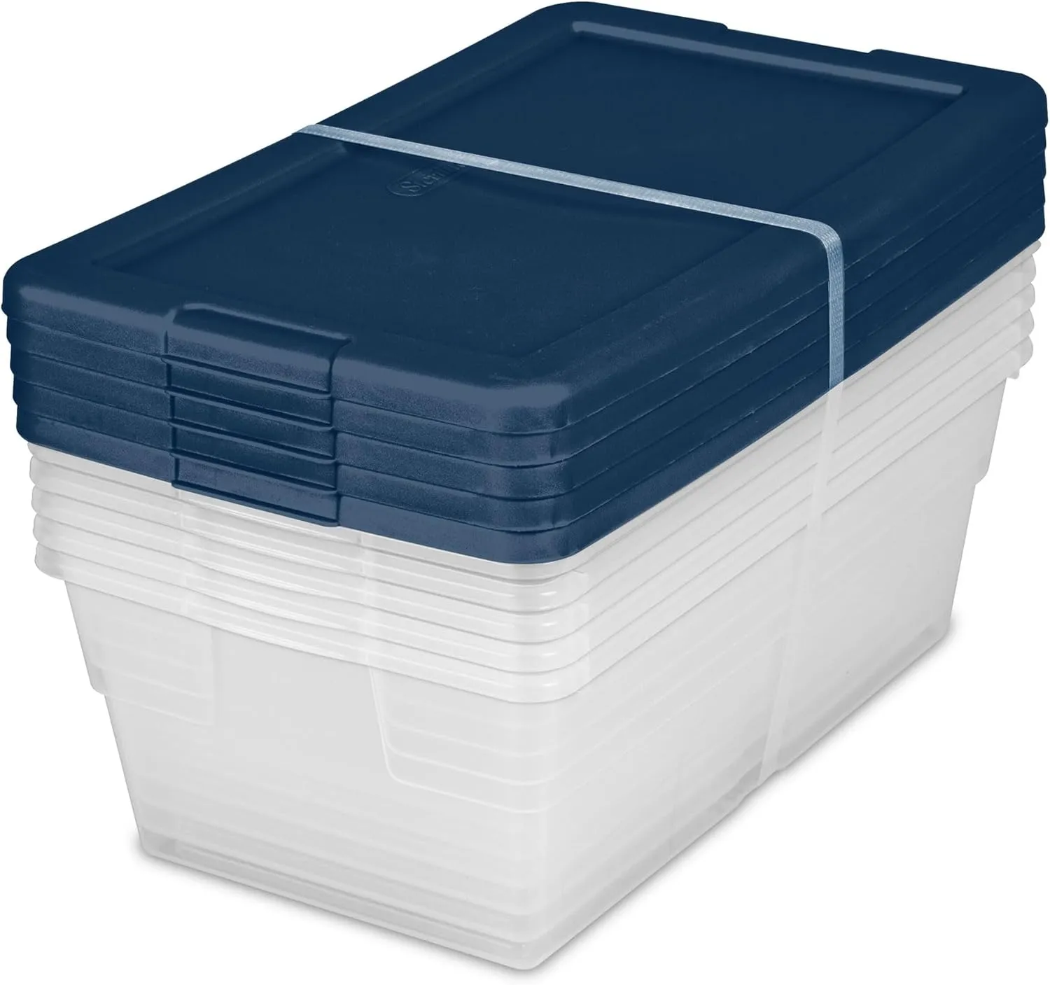 Sterilite Stackable 6 Quart Home Storage Box with Handles and Lid for Efficient, Space Saving Household Storage and Organization, (10 Pack)