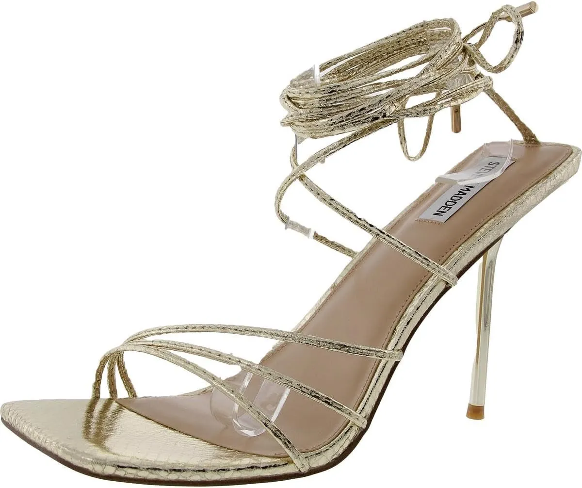 Steve Madden Womens Evita Faux Leather Lace-Up
