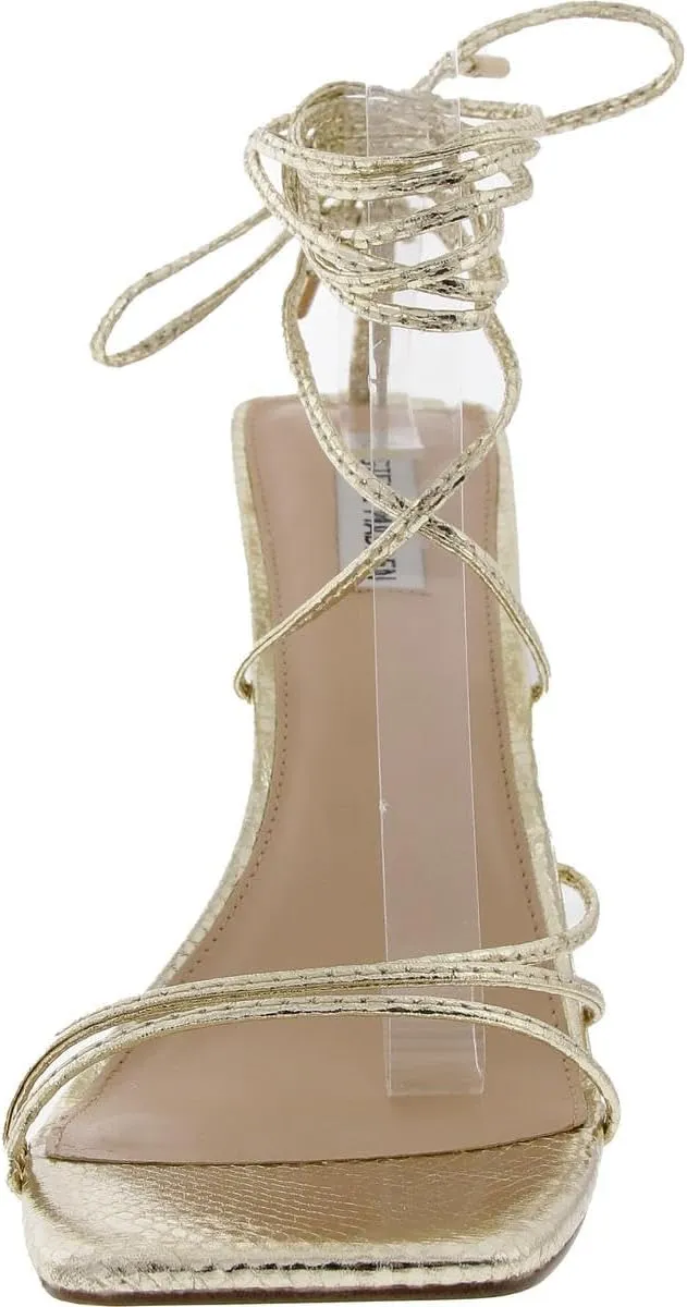 Steve Madden Womens Evita Faux Leather Lace-Up