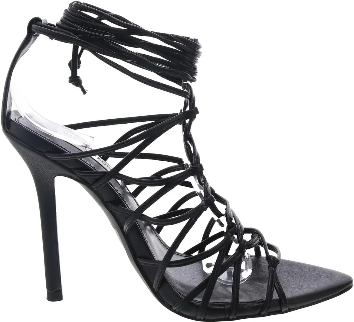 Steve Madden Womens Sonyah Strappy Faux Leather Lace-Up