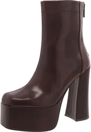 Steve Madden Womens Voyager Faux Leather Zipper Ankle Boots