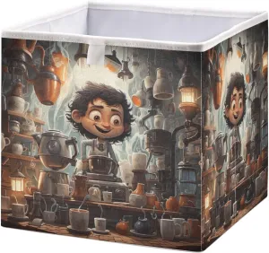 Storage Basket Magic Scenary Foldable 11 x 11 x 11 In Cube Storage Bin Home Decor Organizer Storage Baskets Box for Toys, Books, Shelves, Closet, Laundry, Nursery