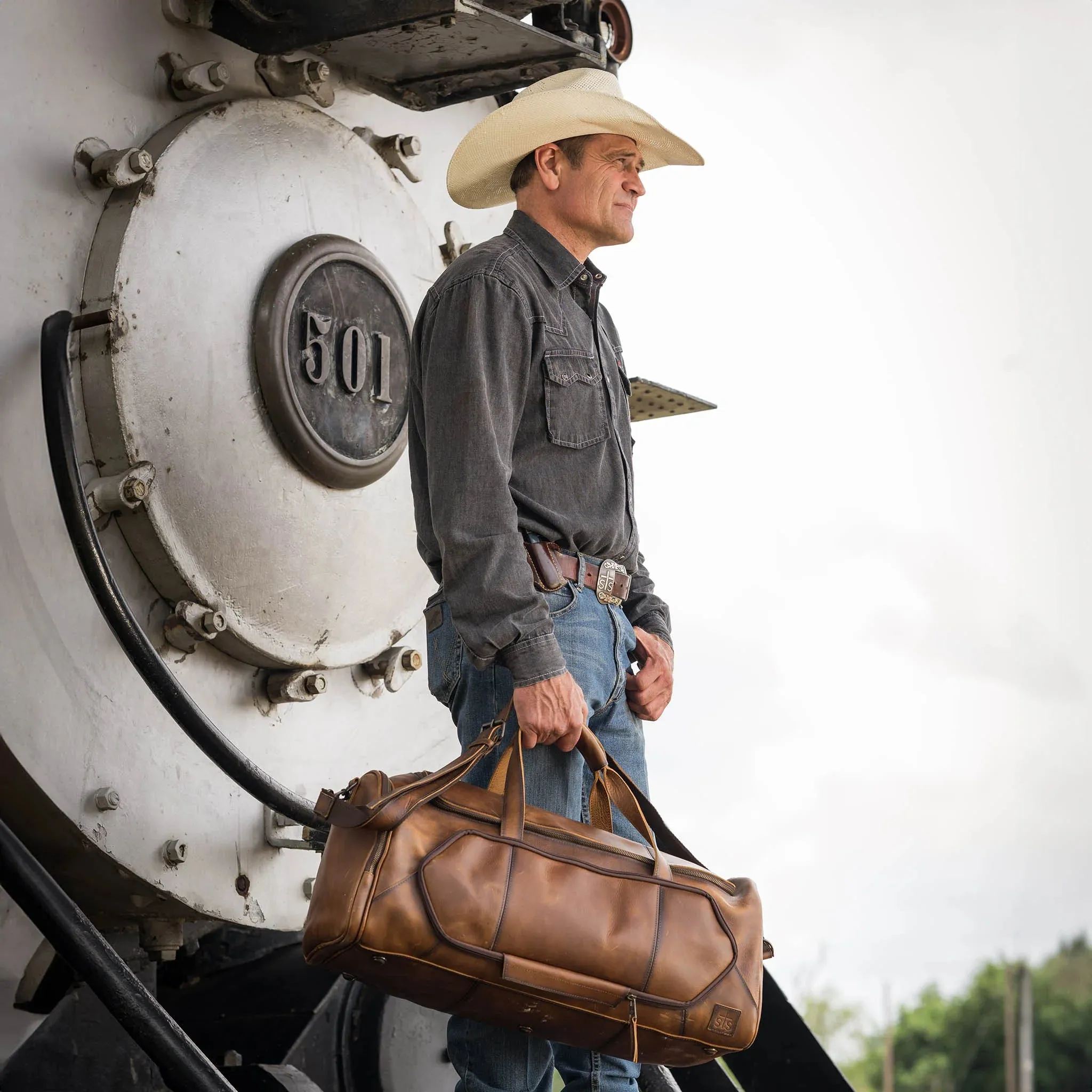 STS Ranchwear Tucson Leather Duffle Bag