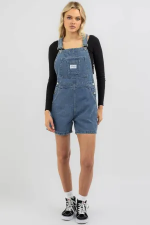 Stussy nevada denim short overall - indigo denim